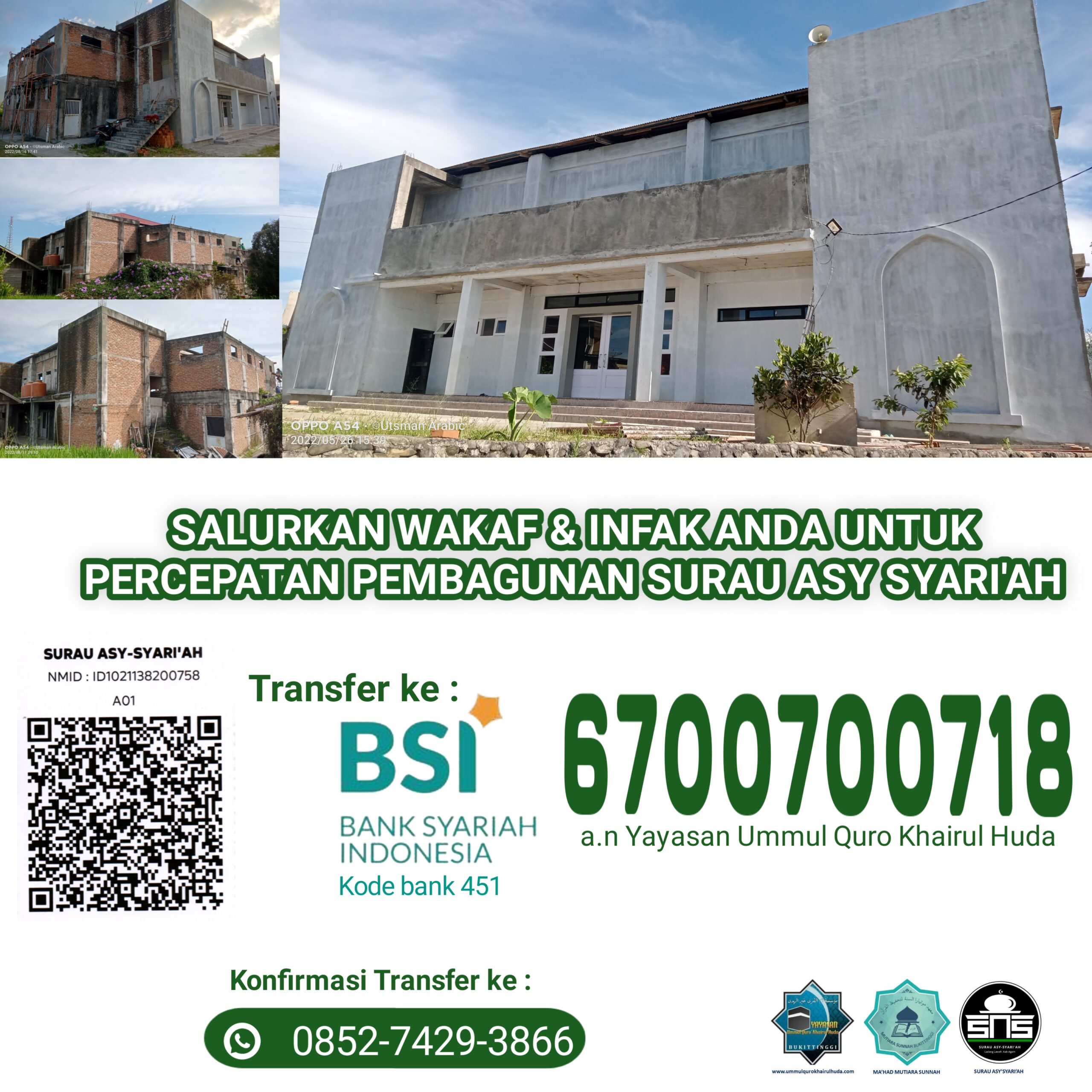 Update Pembangunan Surau Asy syari'ah ''sep'' 2022