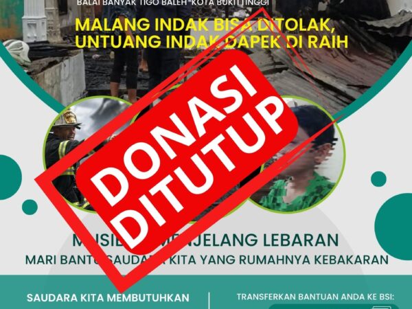 DONASI KEBAKARAN DITUTUP