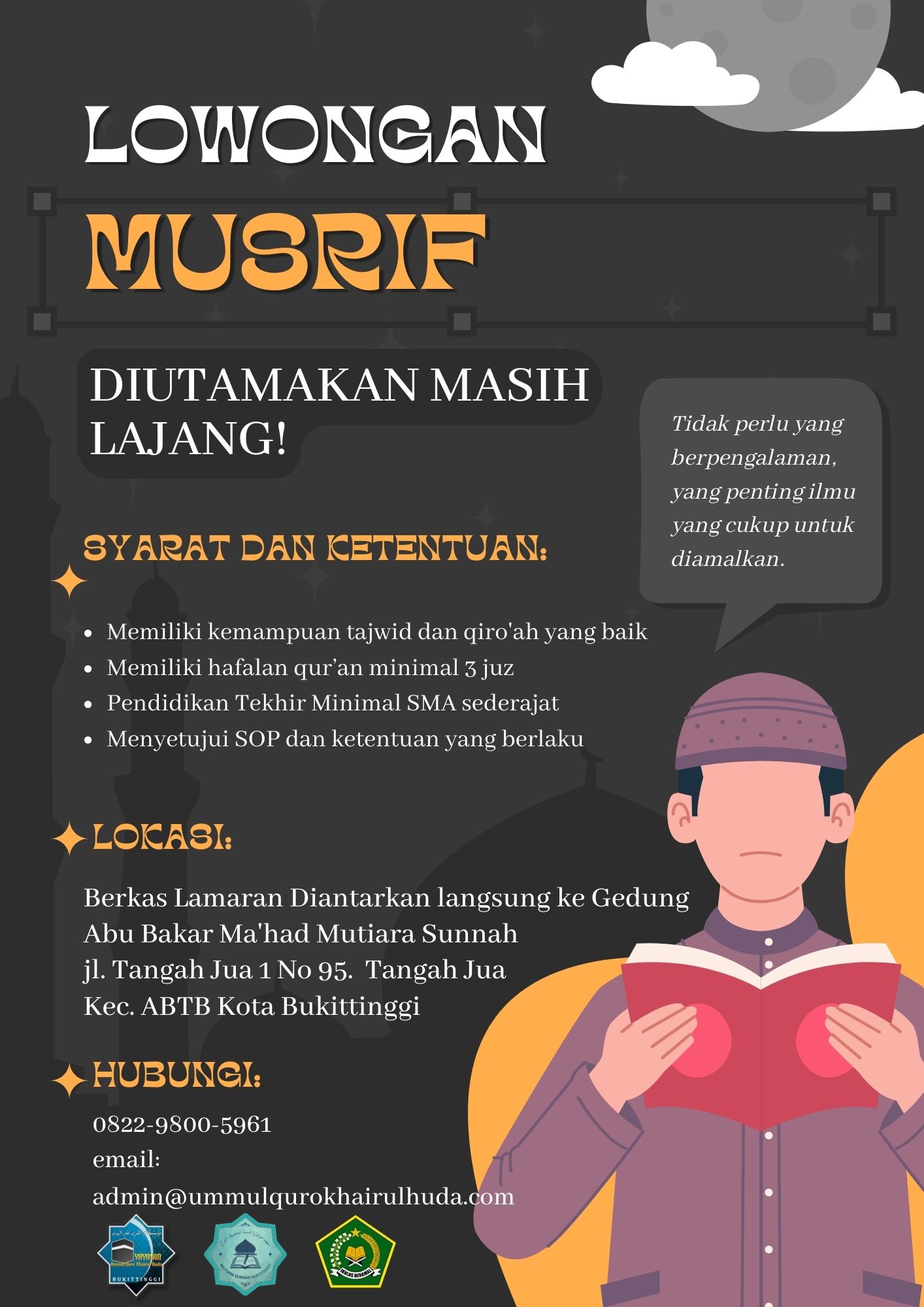 LOWONGAN MUSYRIF PONDOK